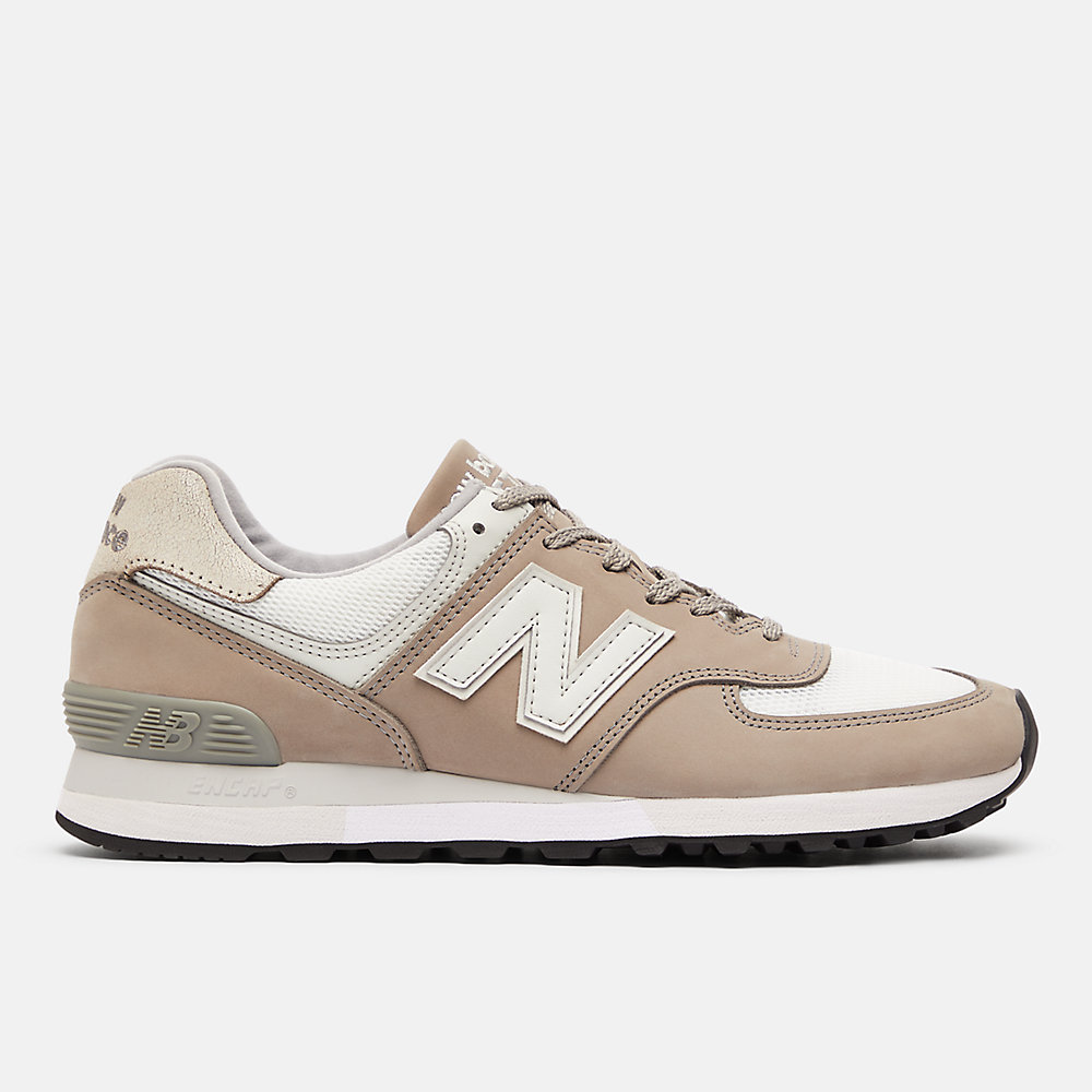 New Balance MADE in UK 576 Shoes Flint Gray with Star White and Toasted Nut